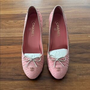 Chanel Exotic Leather Pink Heels - 39.5